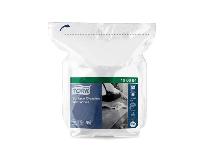 Tork Surface Cleaning Wet Wipe Refill reinigingsdoekjes wit W15