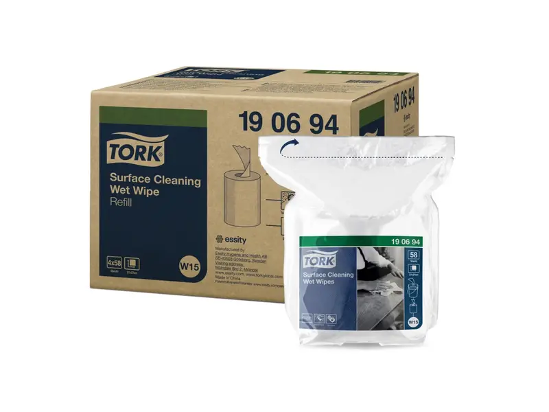 Tork Surface Cleaning Wet Wipe Refill reinigingsdoekjes wit W15