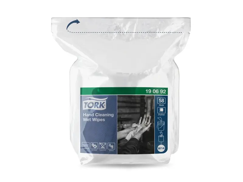 Lingettes nettoyantes humides Tork pour les mains W14