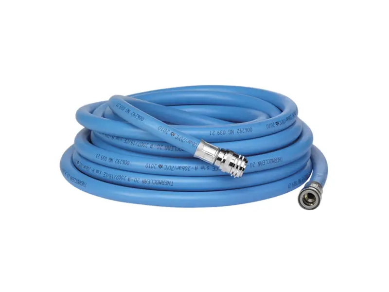 Tuyau de nettoyage à eau chaude Vikan 93353 avec raccords, bleu, 10 mètres
