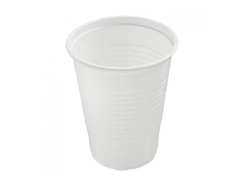 Plastic bekers 180 ml wit