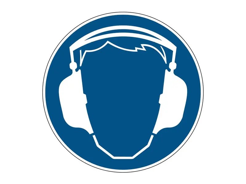 Sticker hearing protection required PIC 252 ø200 mm