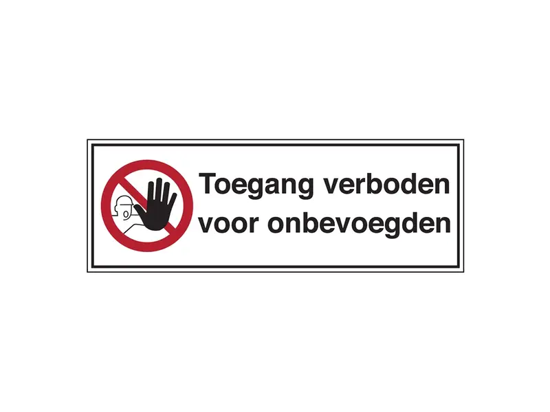 Sticker no entry for unauthorized persons STN 652 297x105 mm