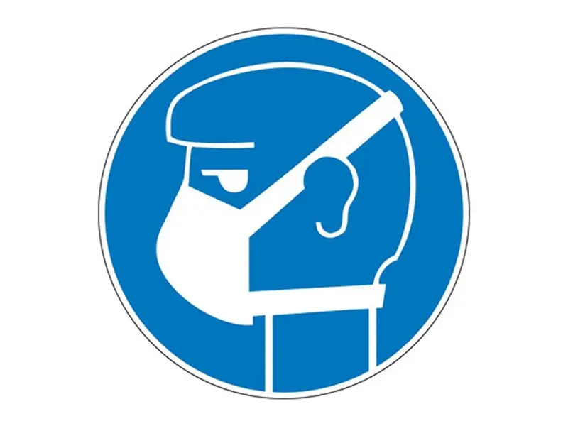 Sticker light respiratory protection required PIC 267 ø200 mm