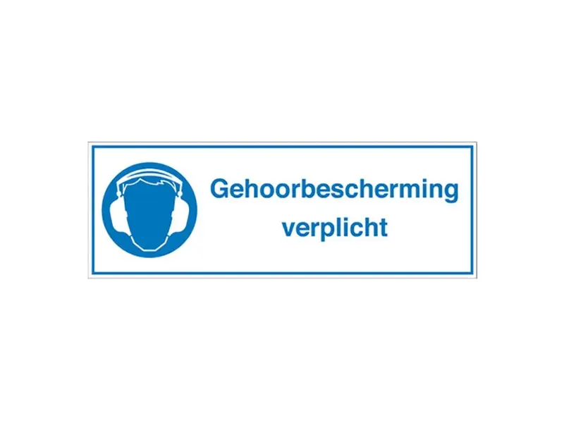 Sticker gehoorbescherming verplicht STN 664 297x105 mm