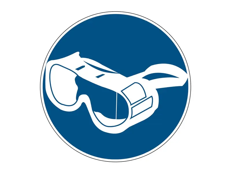 Sticker safety glasses required PIC 1207 ø200 mm