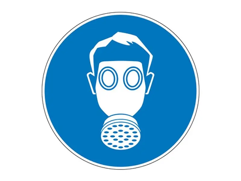Respiratory protection sticker required PIC 253 ø200 mm