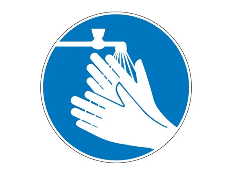 Sticker hand washing required PIC 271 ø100 mm