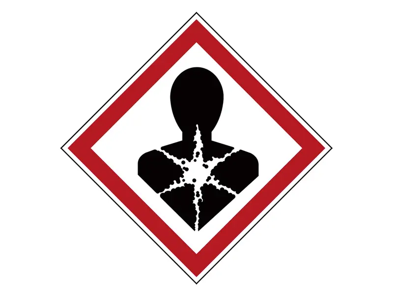 Sticker lange termijn gezondheidsschade PIC 1807 70x70 mm