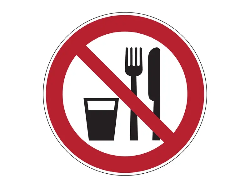 No eating and drinking sticker PIC 224 ø315 mm