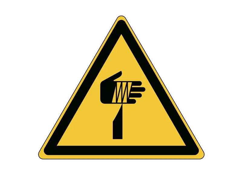 Warning sticker: danger of sharp elements W022 200 mm