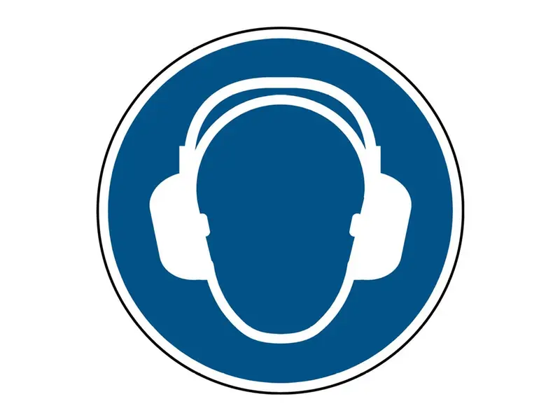 Sticker hearing protection required M003 ø50 mm