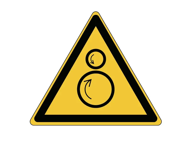 Rotating parts warning sticker W025 50 mm