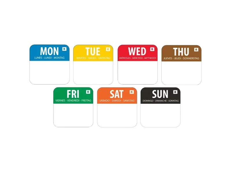 Weekdagen stickers afneembaar weekset