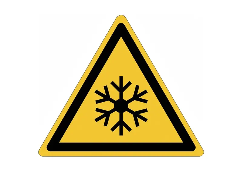 Low temperature warning sticker W010 315 mm