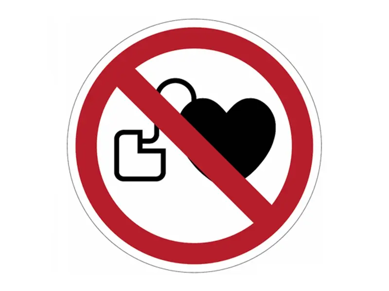 Sticker prohibited for persons with pacemaker P007 100 mm