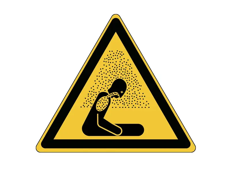 Suffocating atmosphere warning sticker W041 200 mm