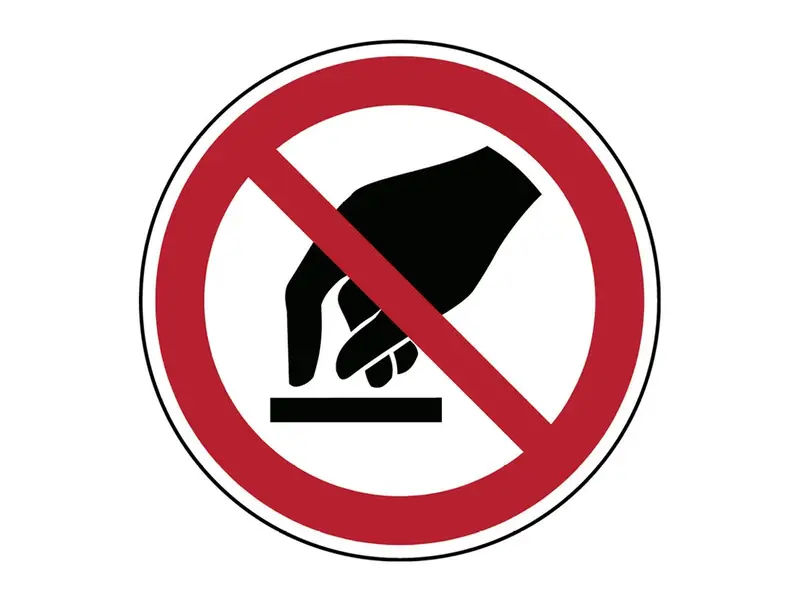 No touching sticker P010 ø50 mm