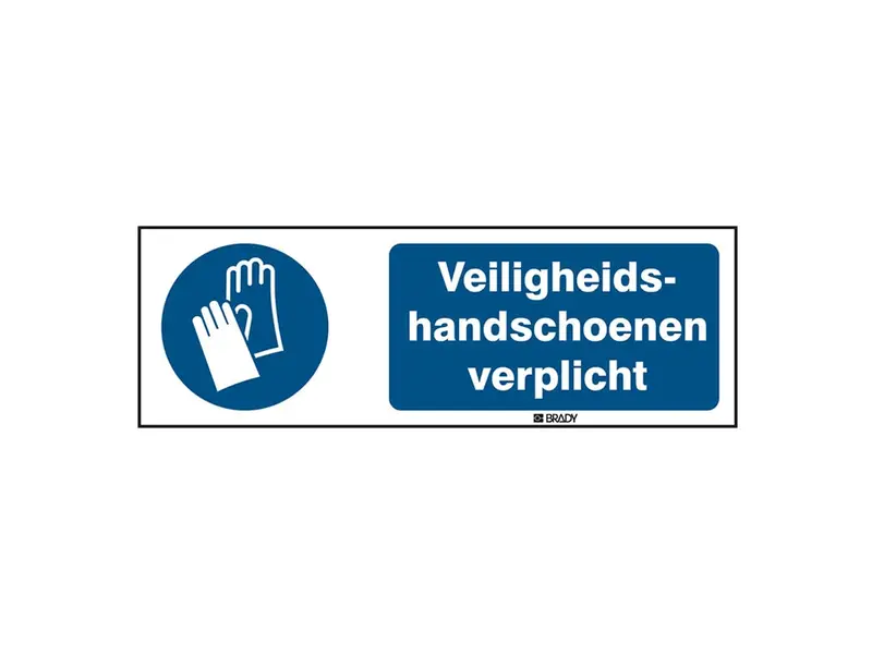 Sticker veiligheidshandschoenen verplicht M009 150x50 mm