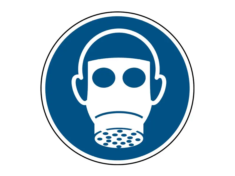 Respiratory protection sticker required M017 ø24 mm