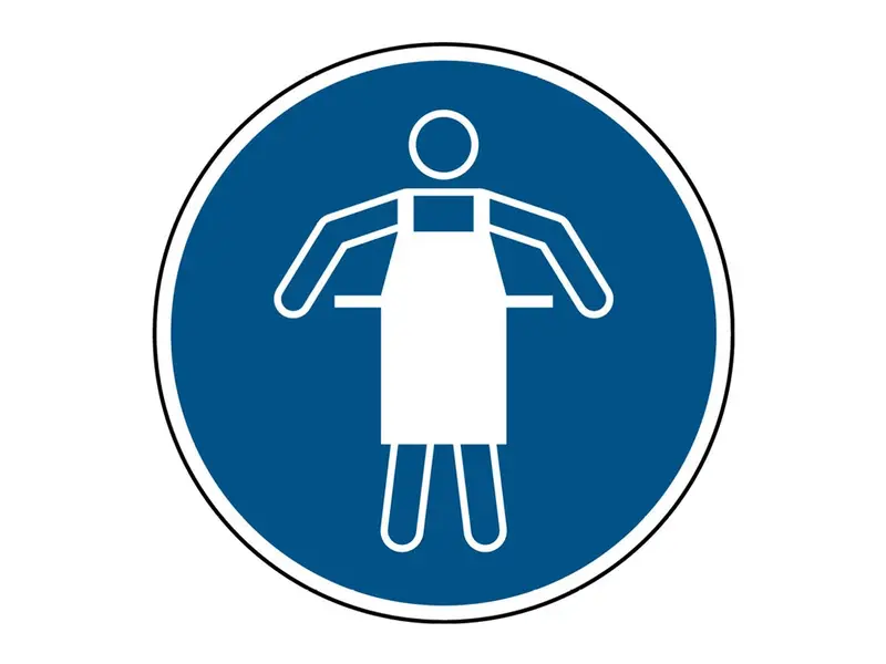 Protective apron sticker required M026 ø100 mm