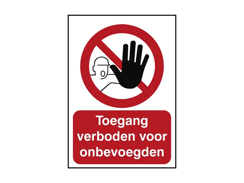 No unauthorized access sticker PIC 209N 210x297 mm