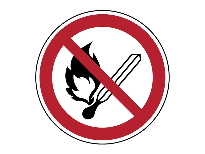 Sticker vuur, open vlam en roken verboden P003 ø315 mm