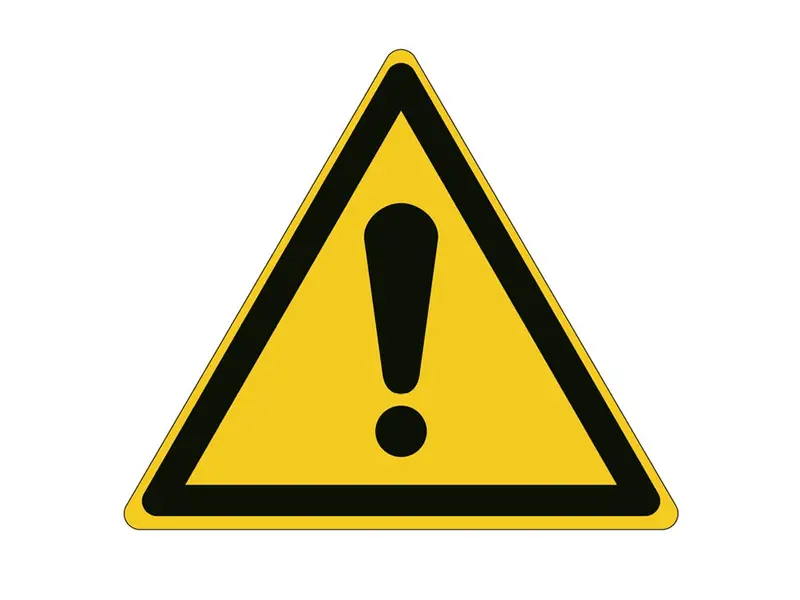 Warning sticker W001 100 mm