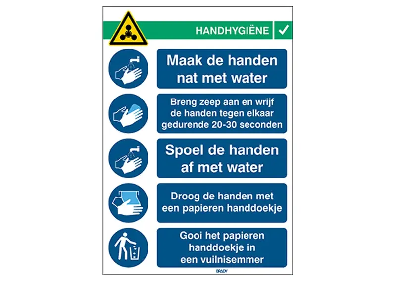 Handwashing instructions sticker 262x371 mm