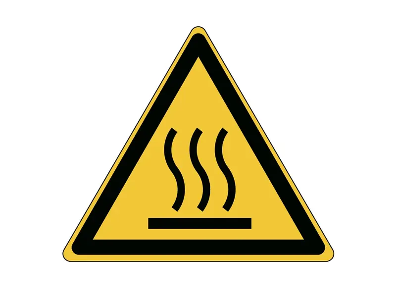 Étiquette d'avertissement de surface chaude W017 B-863 100 mm
