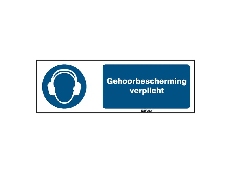 Sticker hearing protection required M003 B-862 150x50 mm