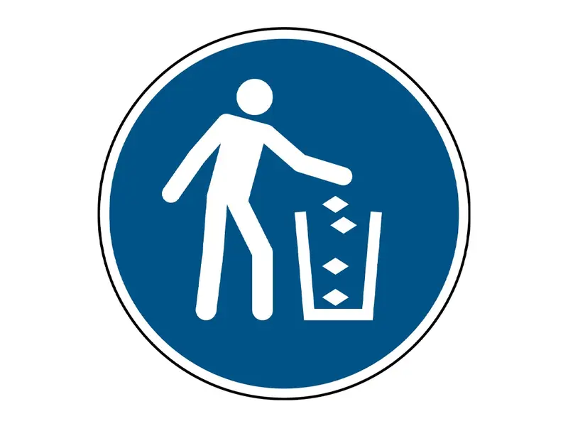 Sticker use the trash can M030 B-863 ø200 mm