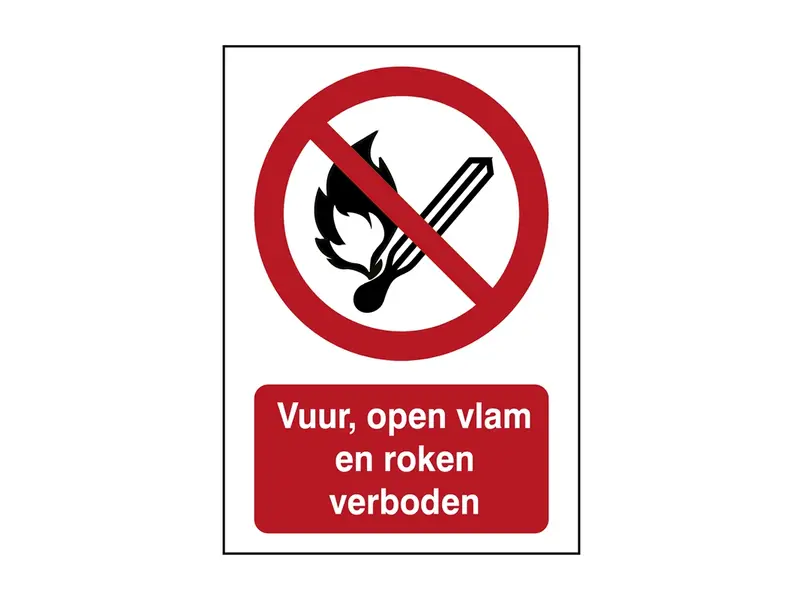 Sticker fire, open flame and smoking prohibited P003 B-862 297x420 mm