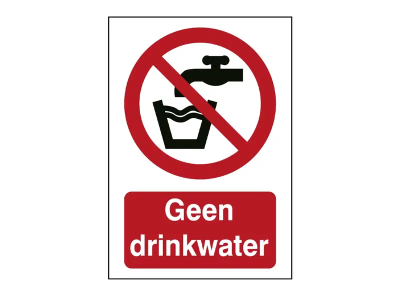 Brady sticker no drinking water P005 ToughWash B-862 detectable vertical 148x210 mm
