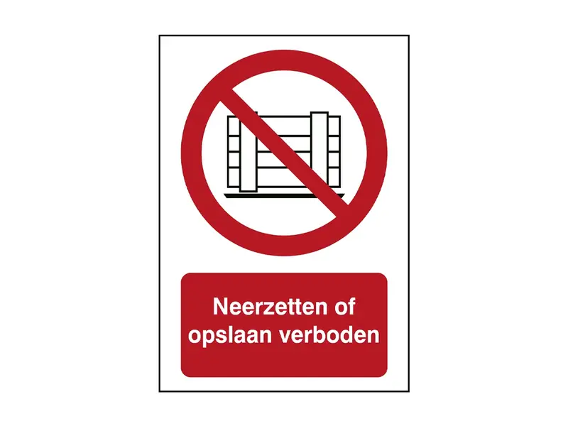 Sticker prohibited from being placed or stored P023 B-862 210x297 mm
