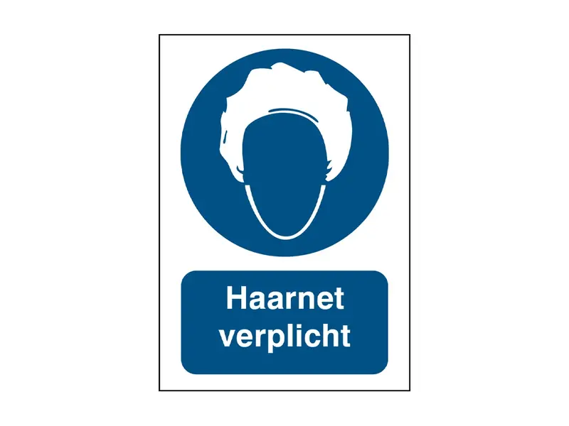 Sticker haarnet verplicht PIC269 B-862 297x420 mm