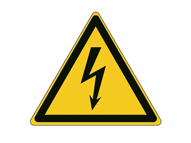 Dangerous electrical voltage sticker W012 B-862 315 mm