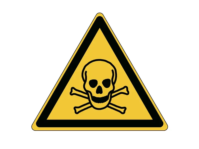 Toxic substances warning sticker W016 B-863 100 mm