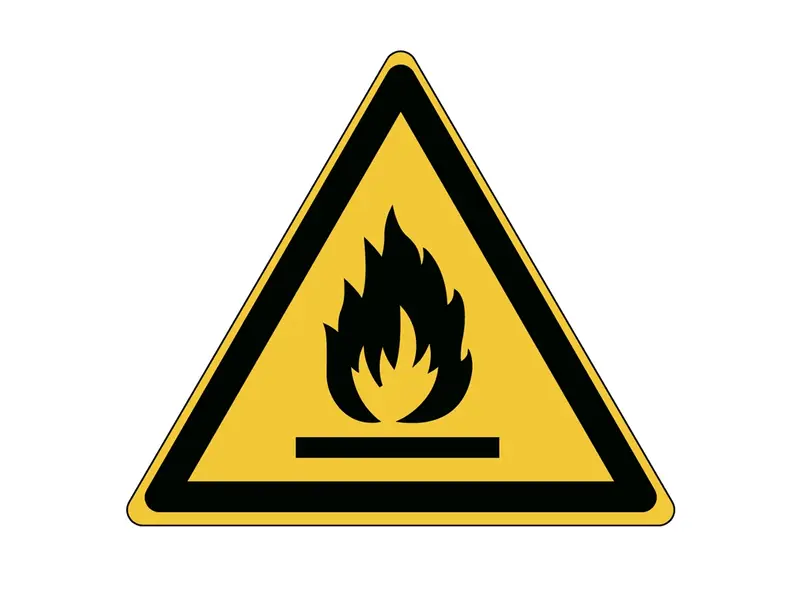 Étiquette d'avertissement relative aux substances inflammables W021 B-863 100 mm