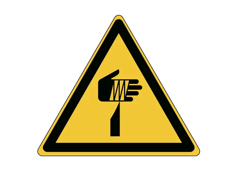 Sticker warning danger sharp elements W022 B-862 100 mm