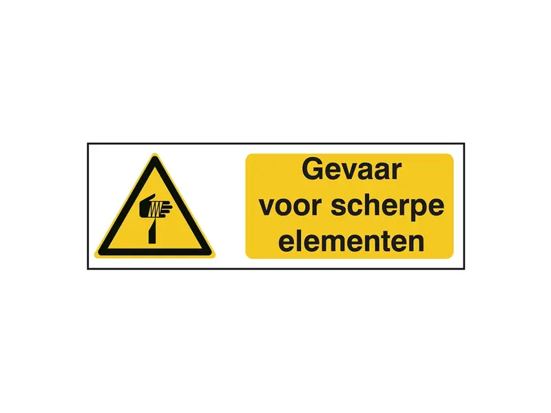Sticker warning danger sharp elements W022 B-862 150x50 mm