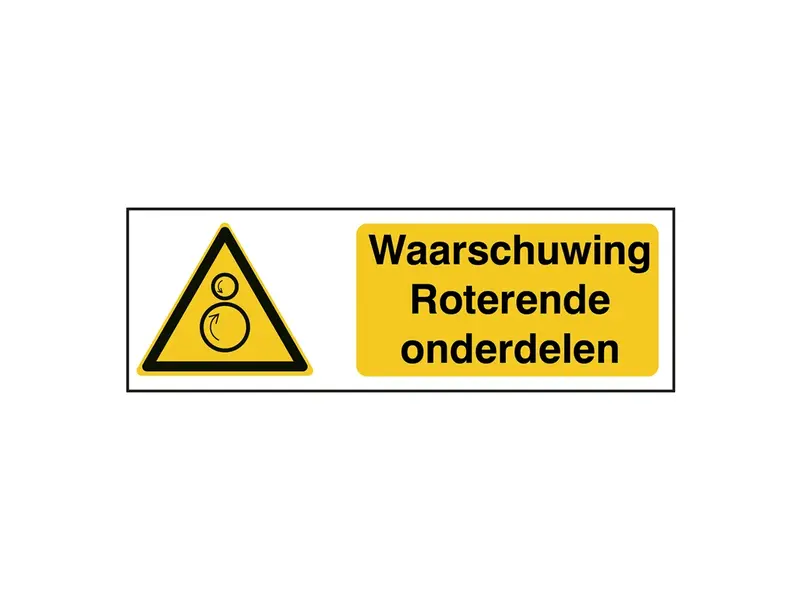 Sticker waarschuwing roterende onderdelen W025 B-862 150x50 mm