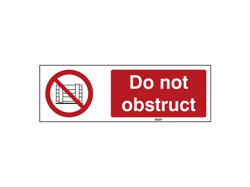 Sticker do not obstruct P023 B-863 450x150 mm