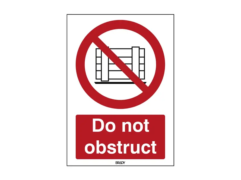 Sticker do not obstruct P023 B-863 297x420 mm