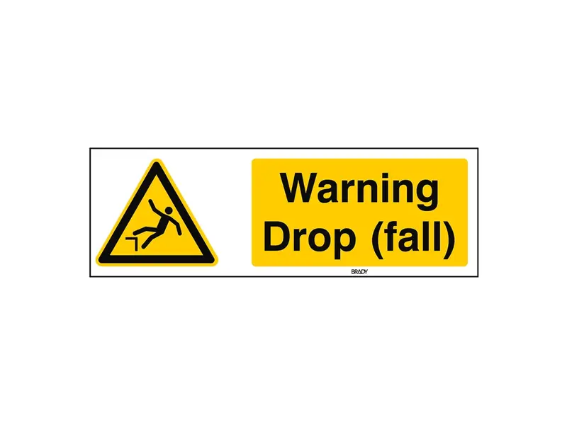 Sticker warning: drop (fall) W008 B-863 297x105 mm