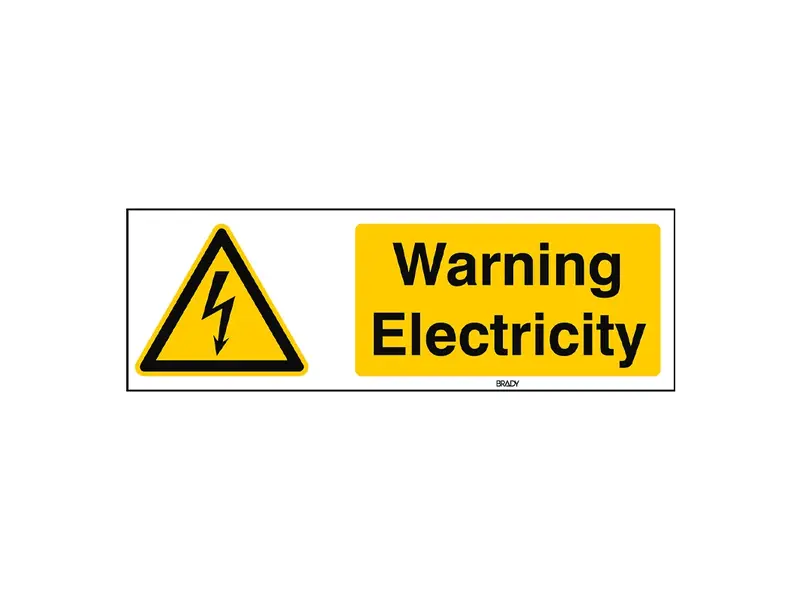 Sticker warning: electricity W012 B-863 297x105 mm