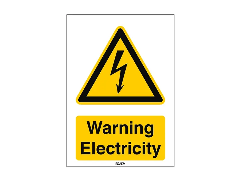 Sticker warning: electricity W012 B-863 297x420 mm