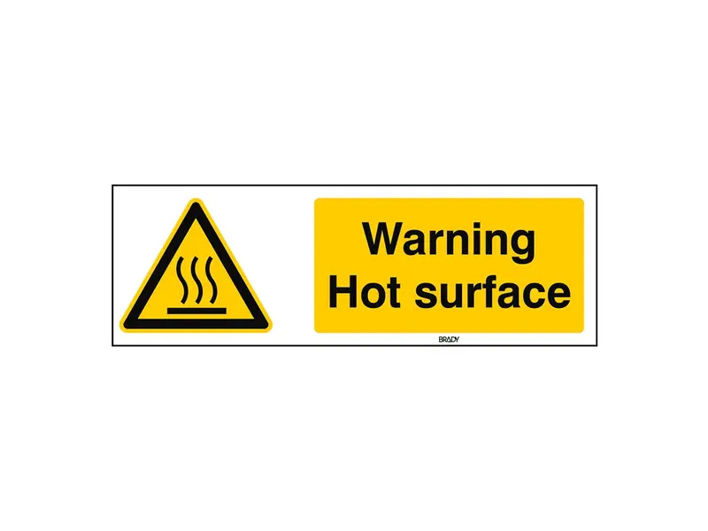 Sticker warning: hot surface W017 B-863 150x50 mm