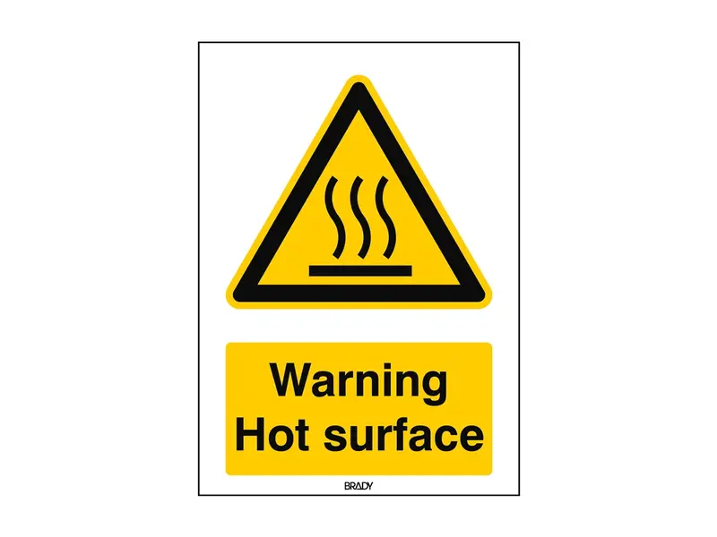 Avertissement concernant l'autocollant : surface chaude W017 B-863 148x210 mm