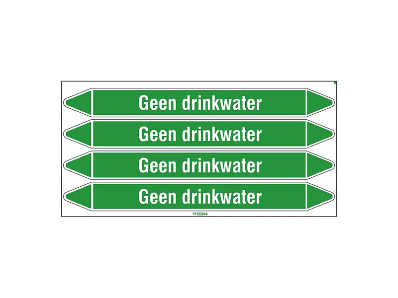 Pipe marker non-drinking water 250x26 mm B-7541 white on green